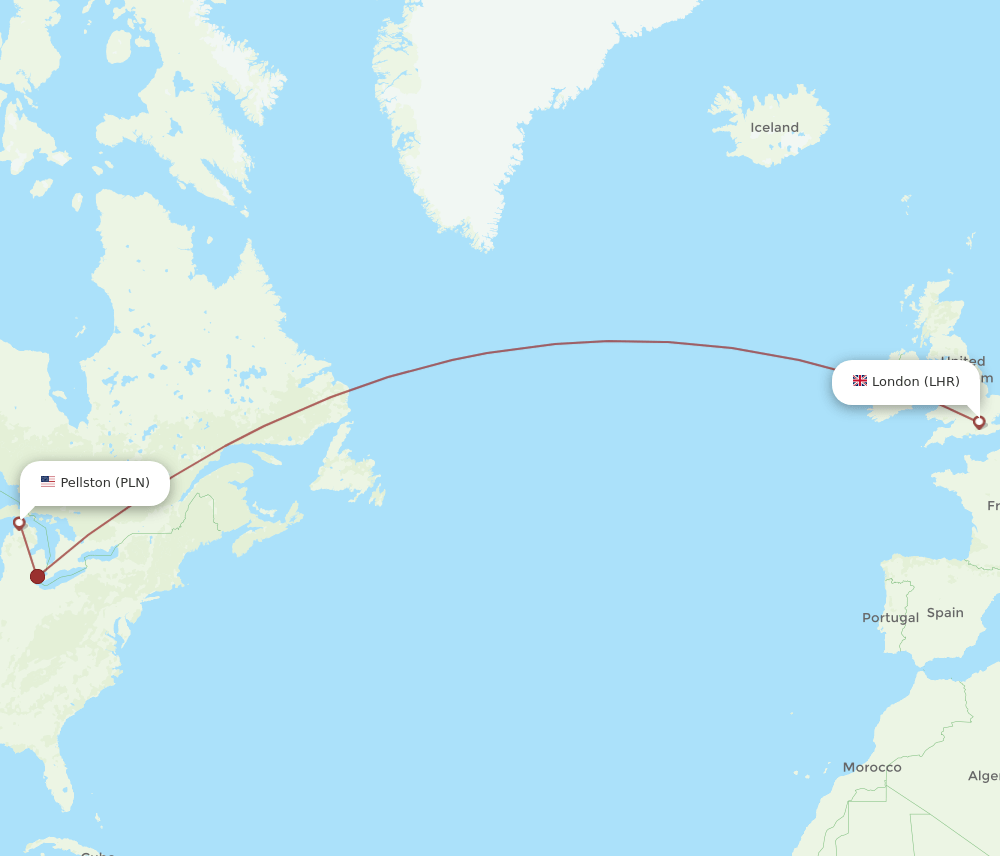PLN-LHR flight routes