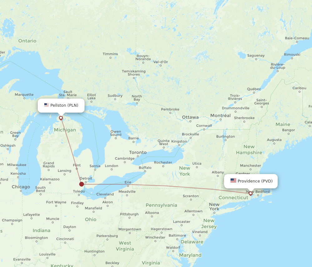 PLN-PVD flight routes