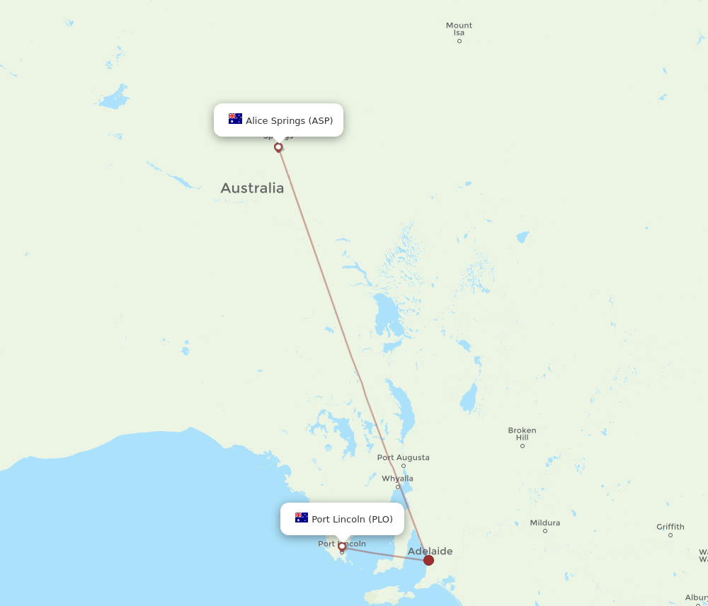 PLO-ASP flight routes