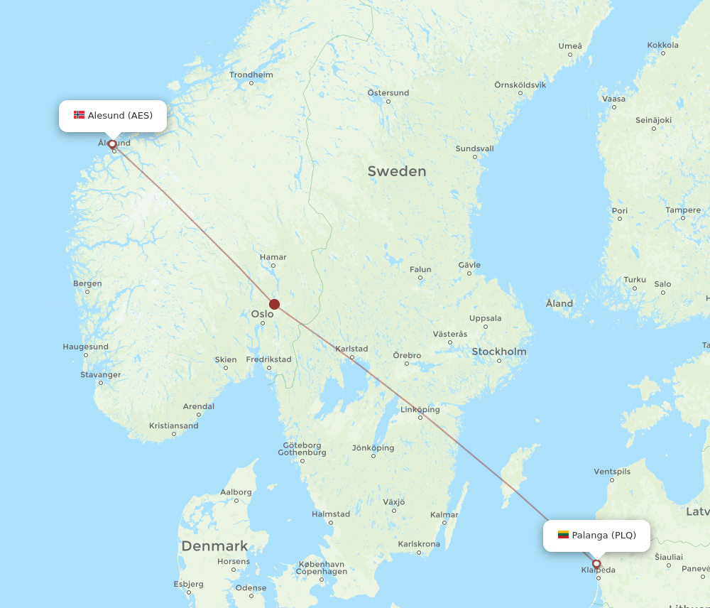 PLQ-AES flight routes