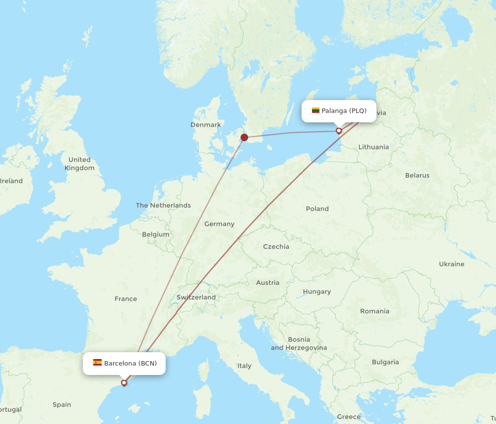 PLQ-BCN flight routes