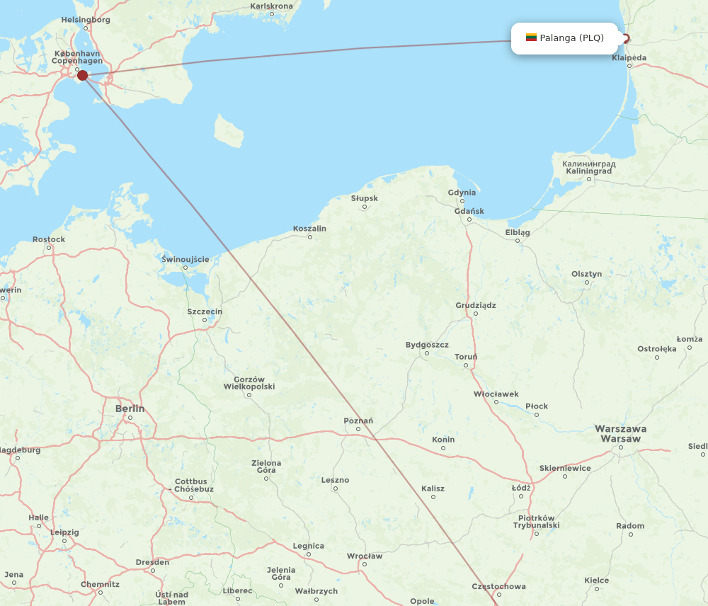 PLQ-KRK flight routes