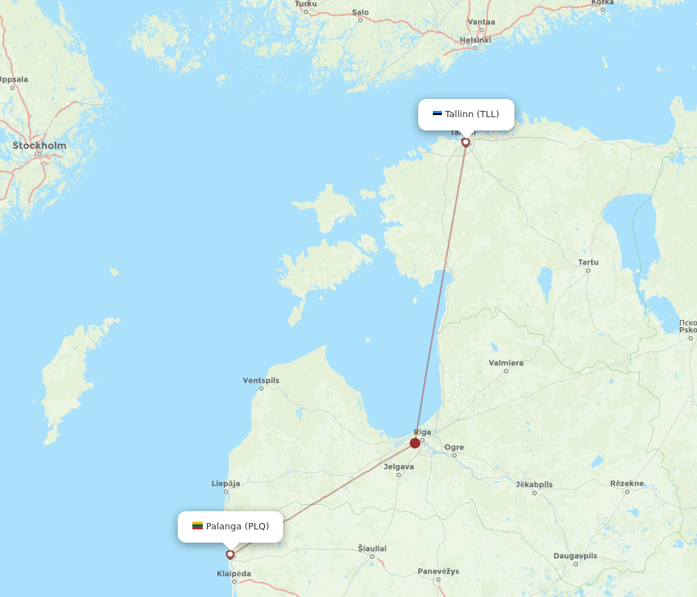 PLQ to TLL flights and routes map