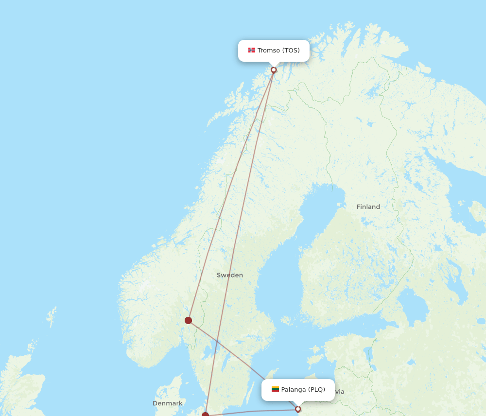 PLQ-TOS flight routes