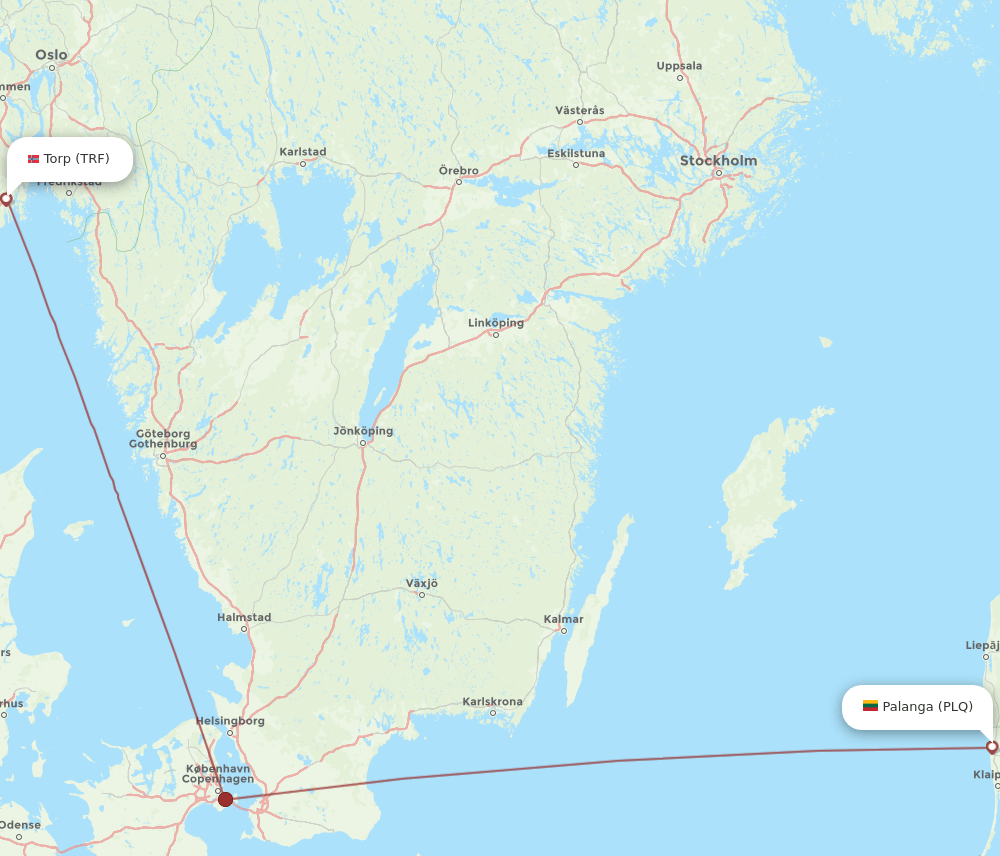 PLQ-TRF flight routes