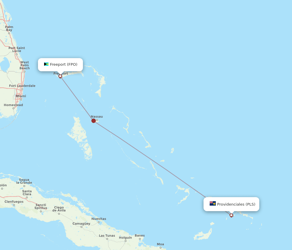 PLS-FPO flight routes