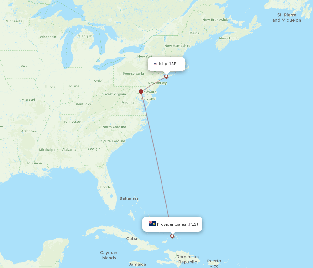PLS-ISP flight routes