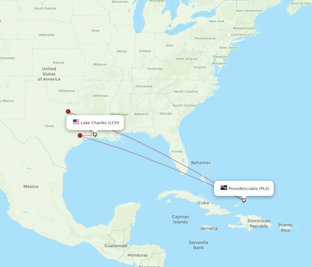 PLS-LCH flight routes