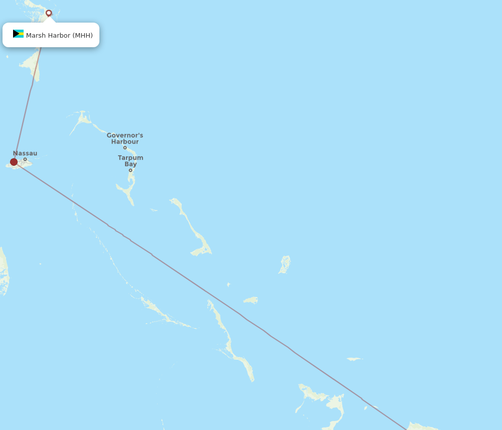 PLS to MHH flights and routes map