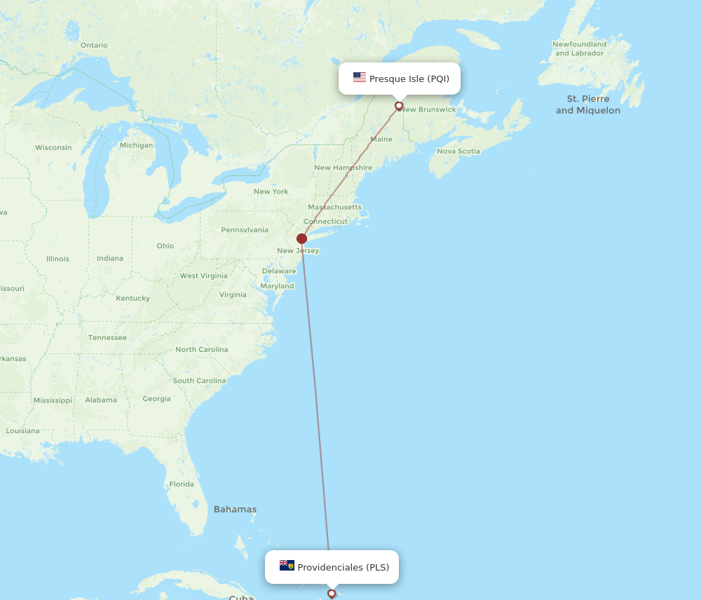 PLS-PQI flight routes