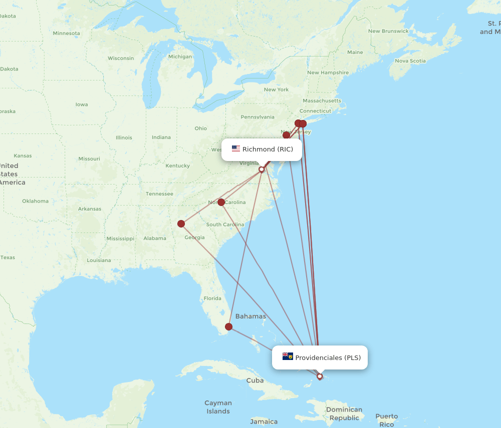 PLS-RIC flight routes
