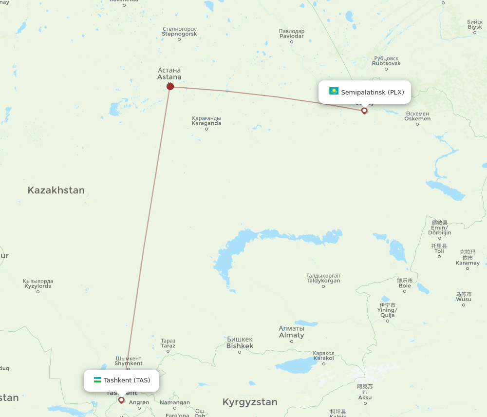 PLX-TAS flight routes