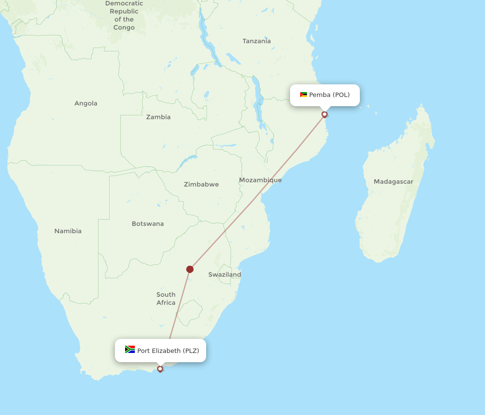 PLZ-POL flight routes