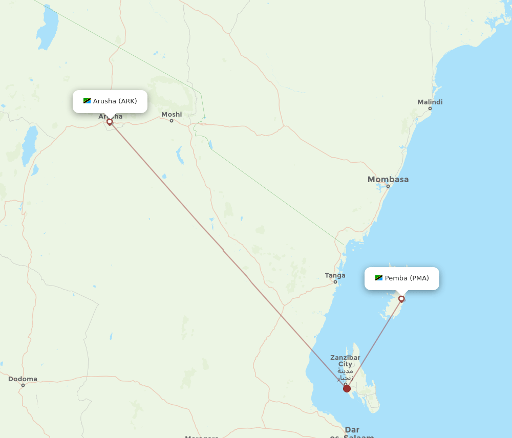PMA-ARK flight routes