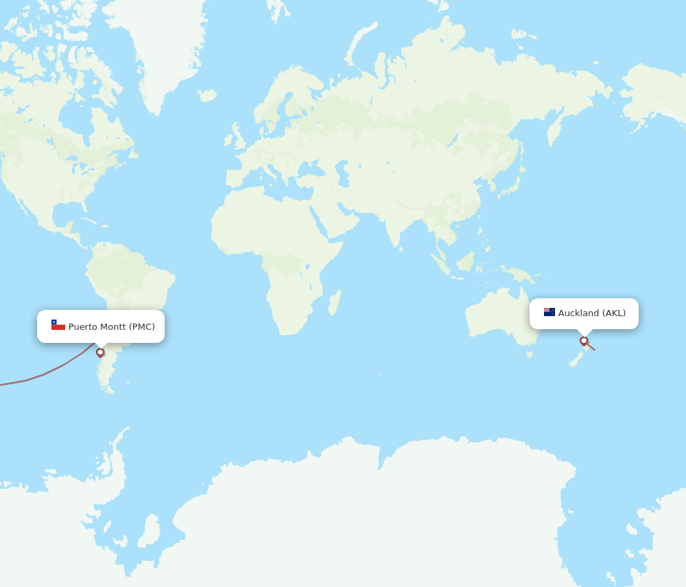 PMC to AKL flights and routes map