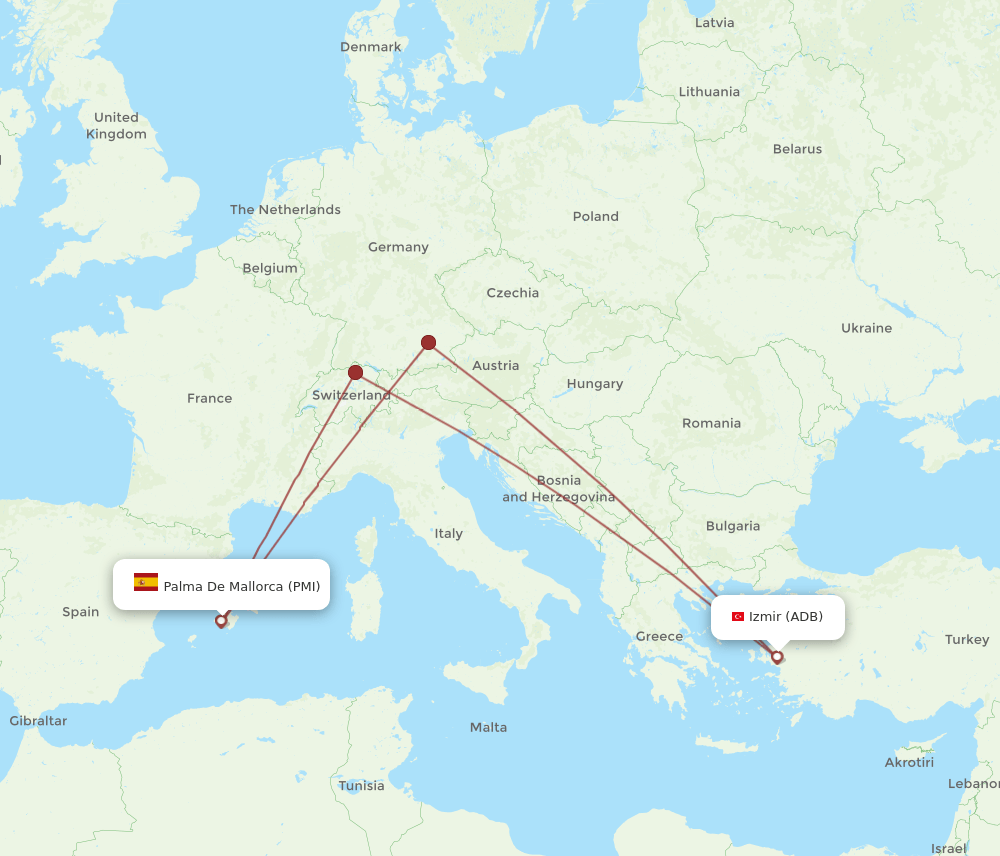 PMI-ADB flight routes