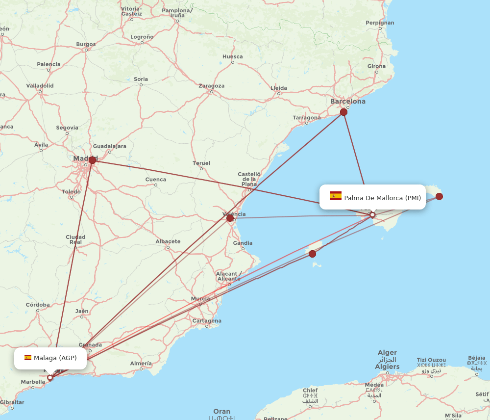 PMI-AGP flight routes