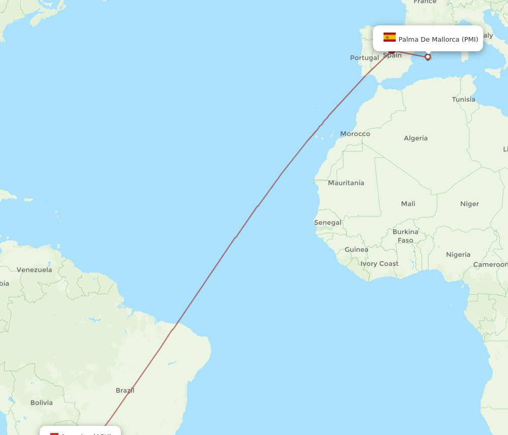 PMI-ASU flight routes