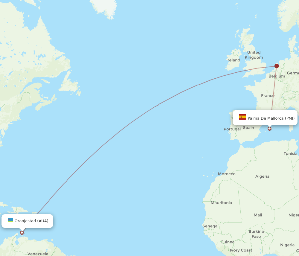 PMI-AUA flight routes
