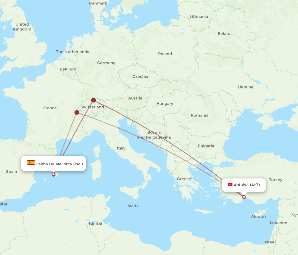 PMI-AYT flight routes