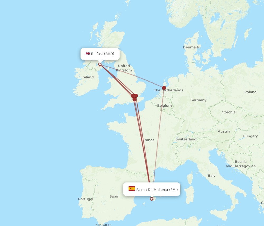 PMI-BHD flight routes