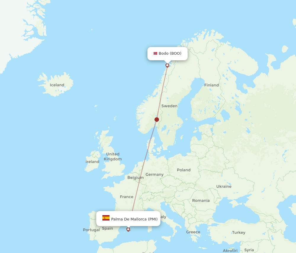PMI-BOO flight routes