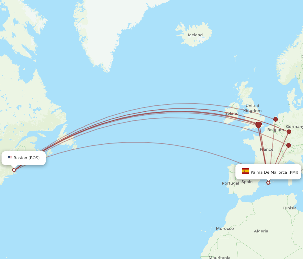 PMI-BOS flight routes
