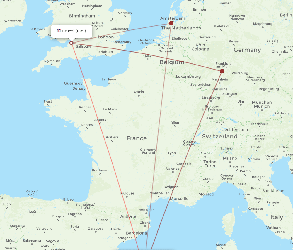 PMI-BRS flight routes