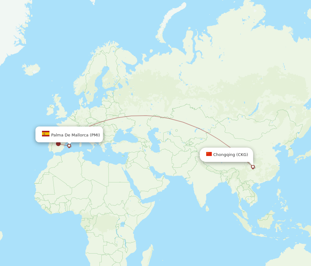 PMI-CKG flight routes
