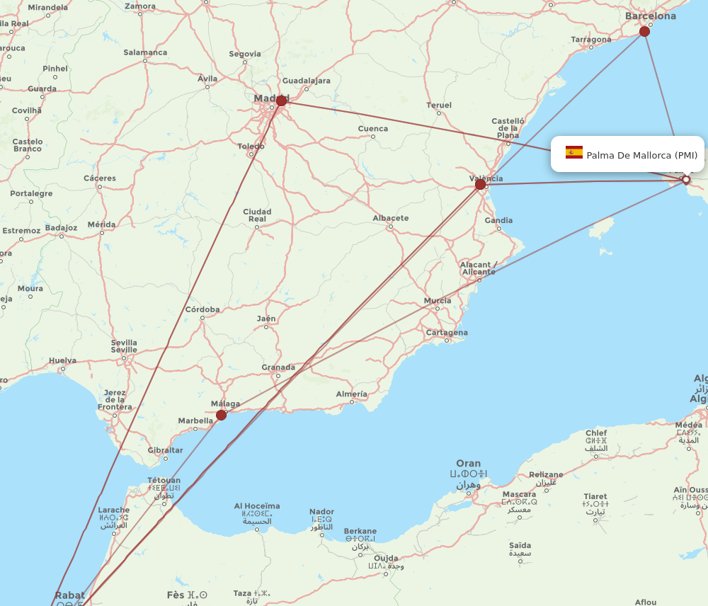 PMI-CMN flight routes