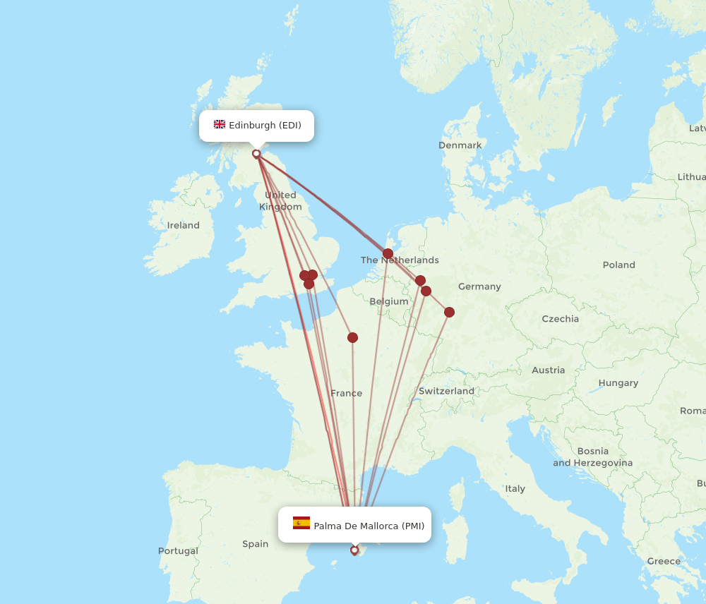 PMI-EDI flight routes