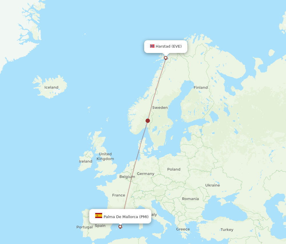 PMI-EVE flight routes