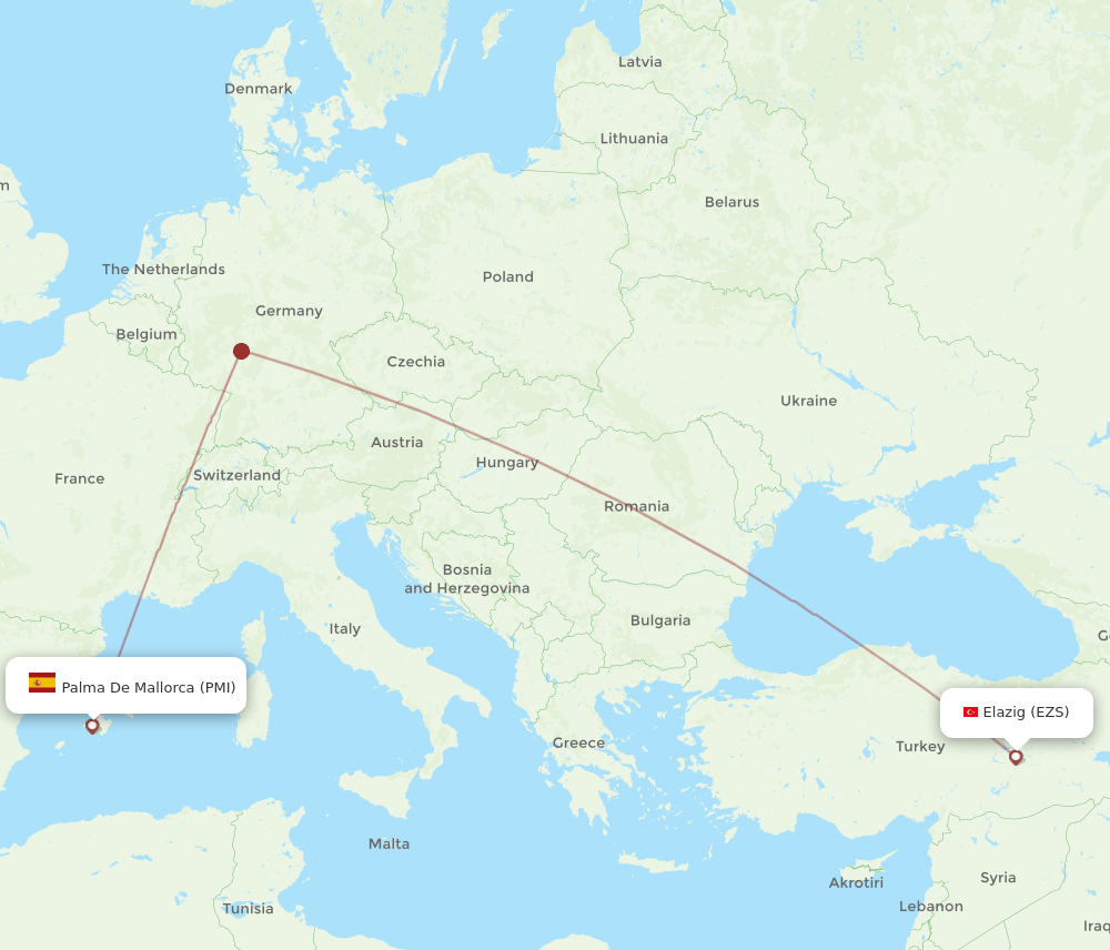 PMI-EZS flight routes