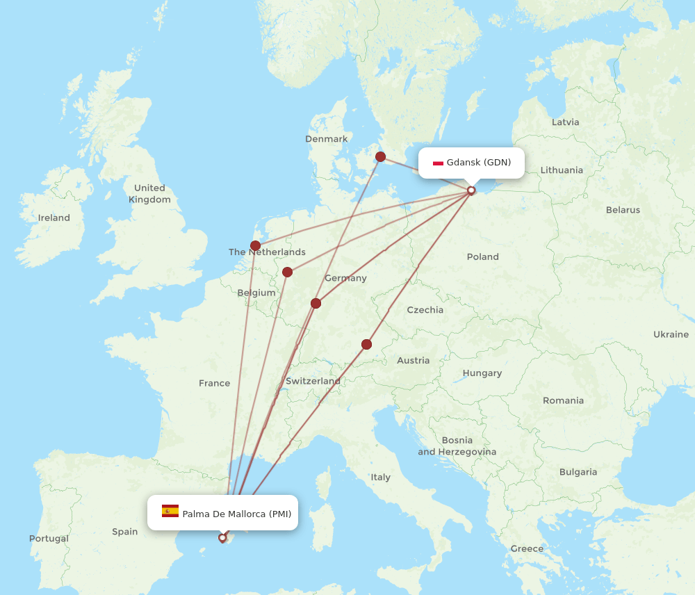PMI-GDN flight routes