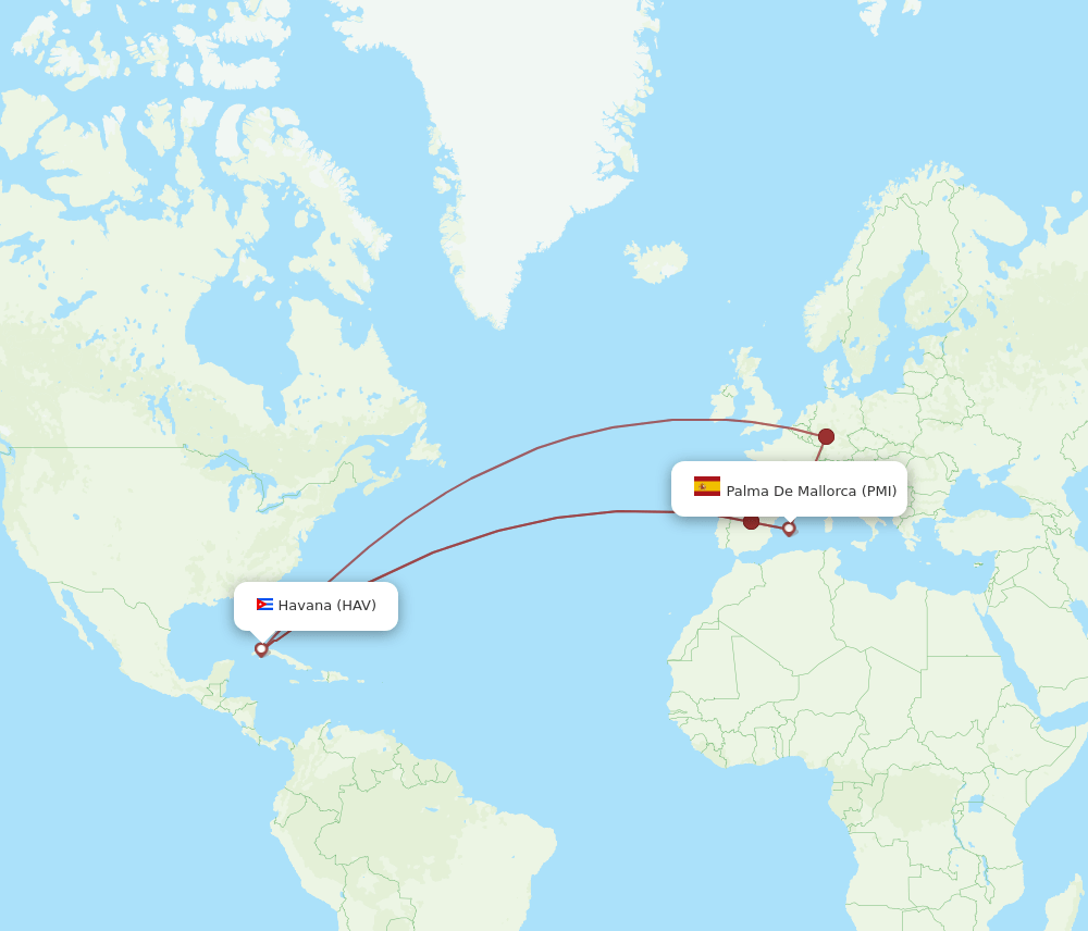 PMI-HAV flight routes