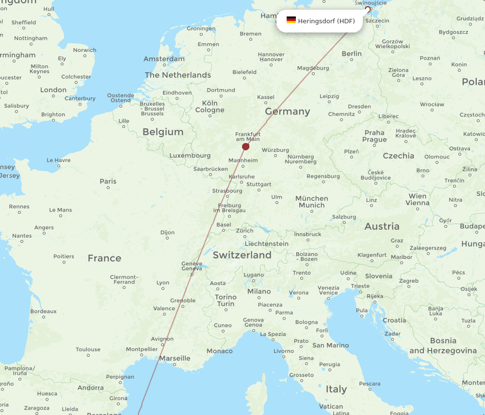 PMI-HDF flight routes