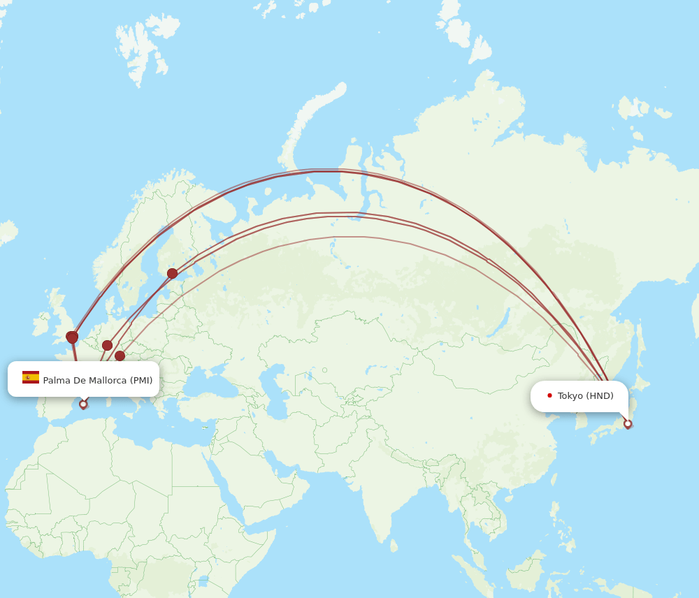 PMI-HND flight routes