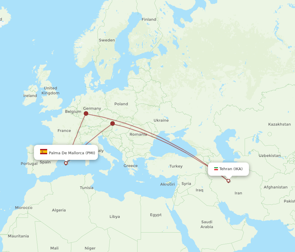 PMI-IKA flight routes