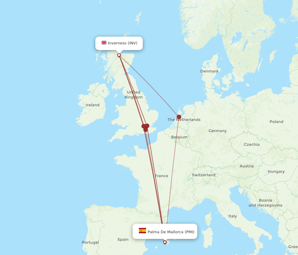 PMI-INV flight routes