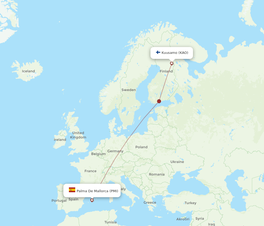 PMI-KAO flight routes