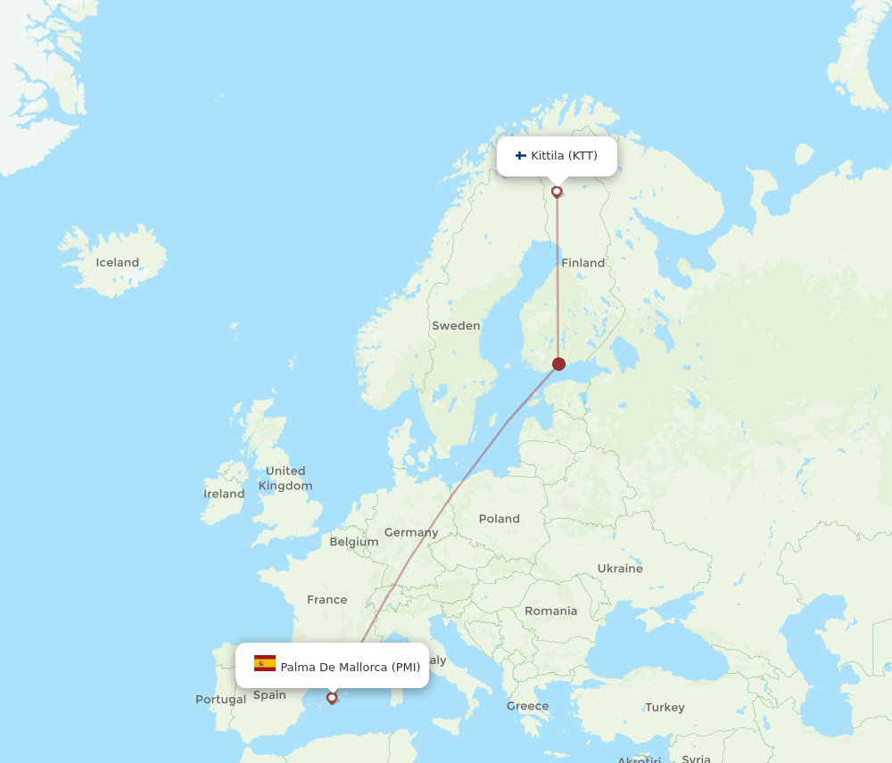 PMI-KTT flight routes