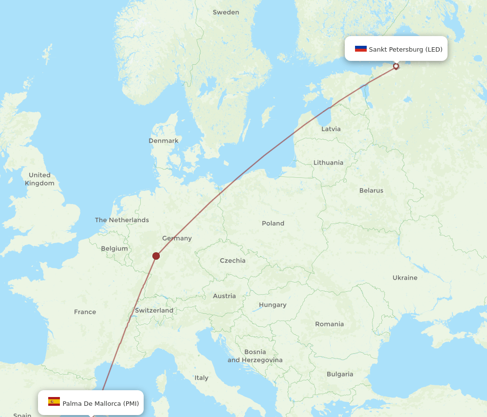 PMI-LED flight routes