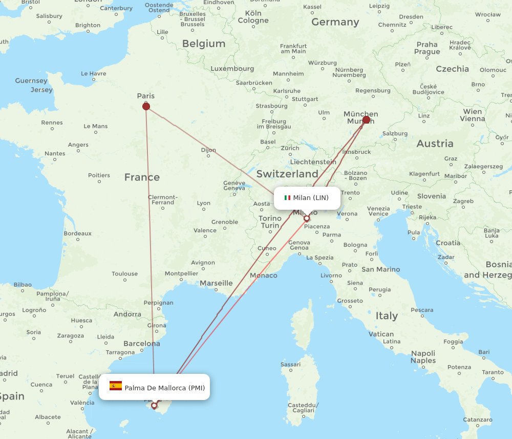 PMI-LIN flight routes
