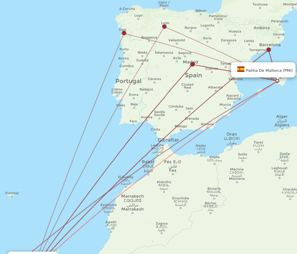 PMI-LPA flight routes