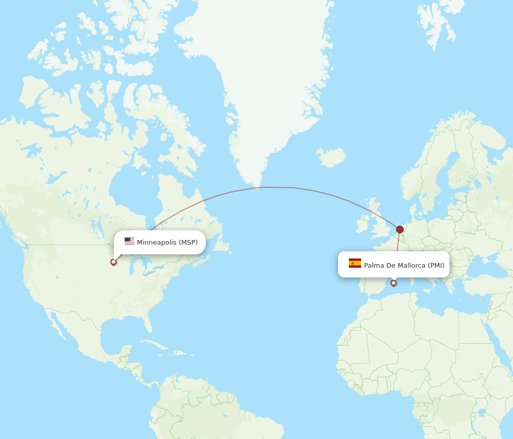 PMI-MSP flight routes