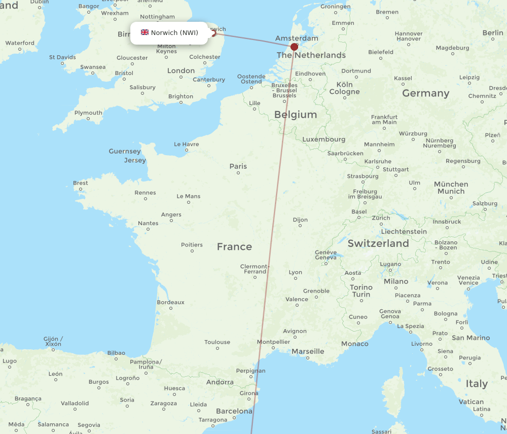 PMI-NWI flight routes