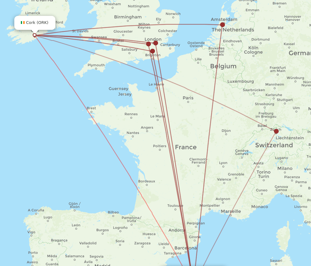 PMI-ORK flight routes