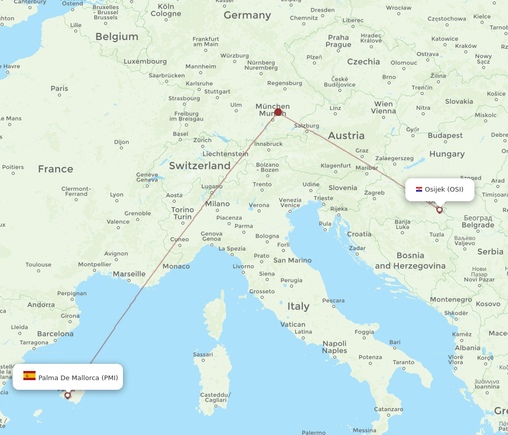 PMI-OSI flight routes