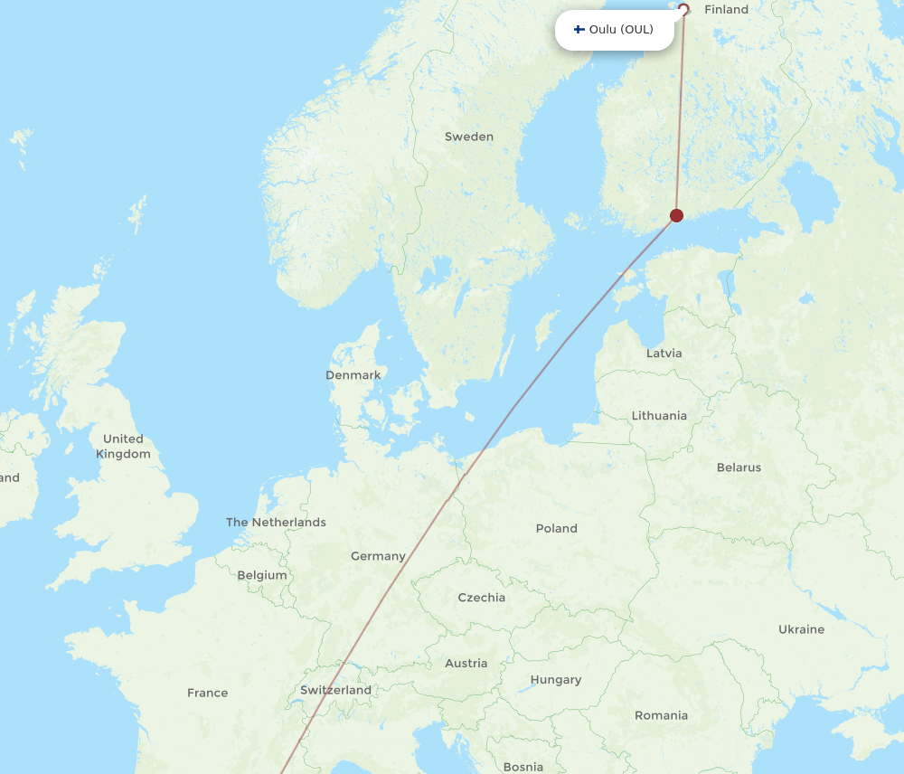 PMI-OUL flight routes