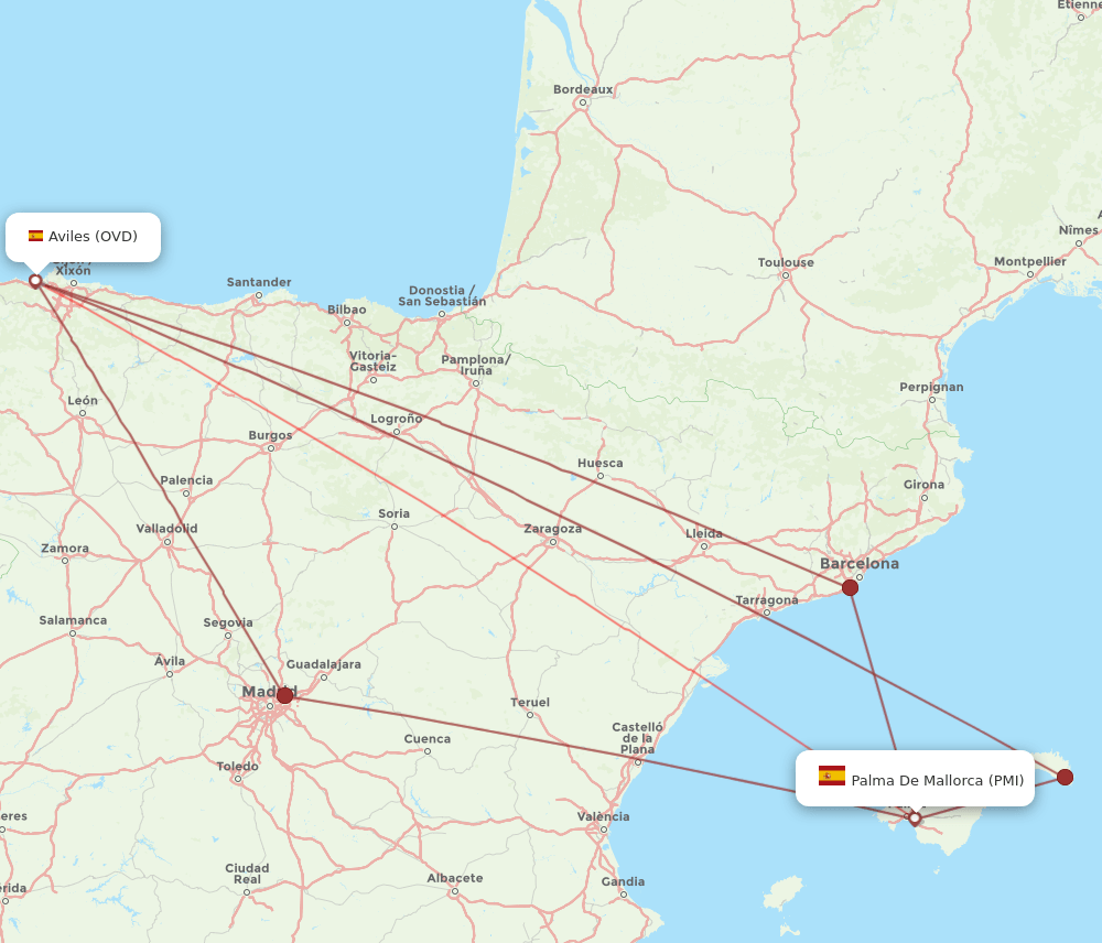 PMI-OVD flight routes